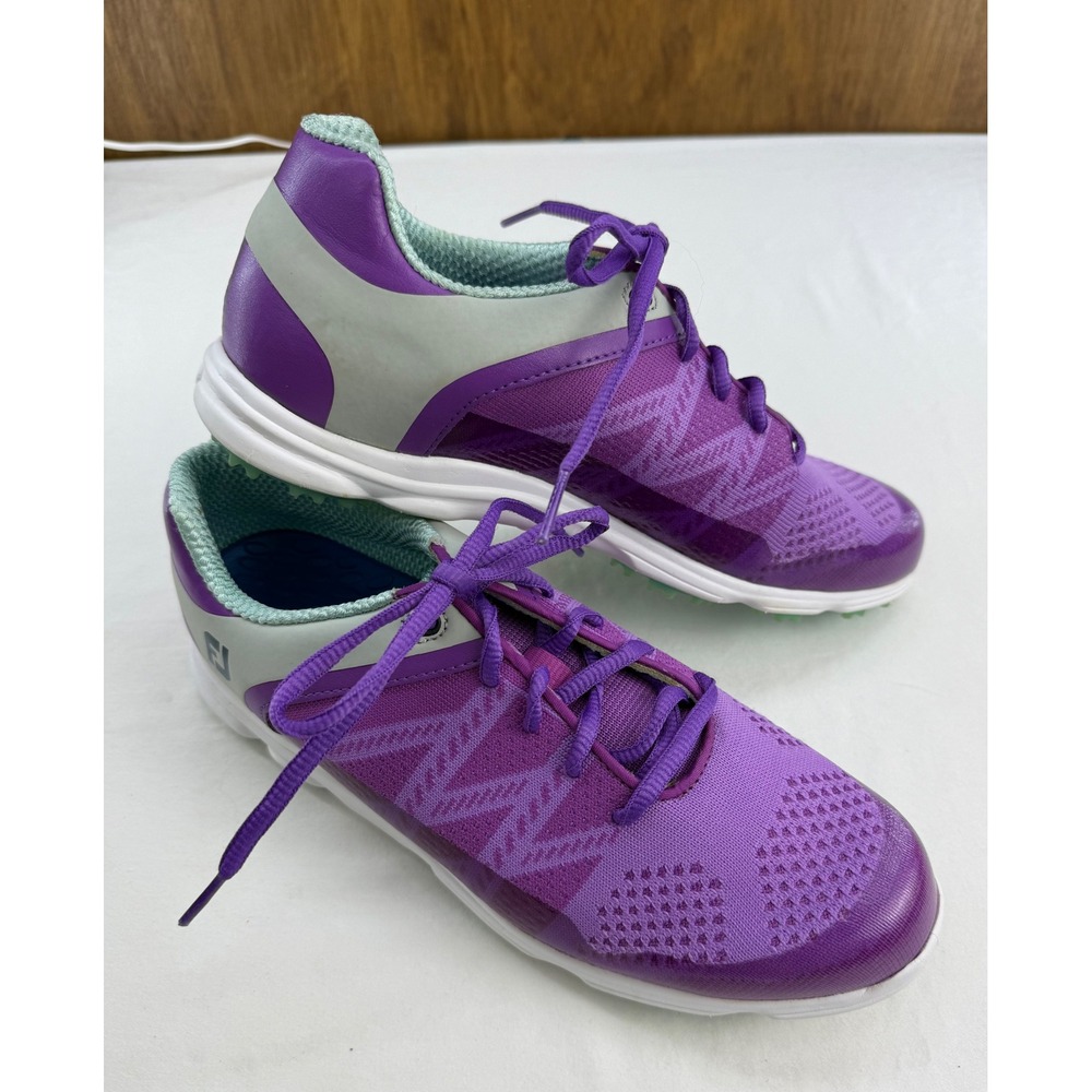 FootJoy 98028 Women Purple Grey Spikeless Golf Shoes Size 8 M